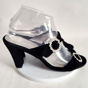 Taryn Rose Leather Sole Open Toe Suede Heels Pumps Dressy Formal Prom 39.5 Italy